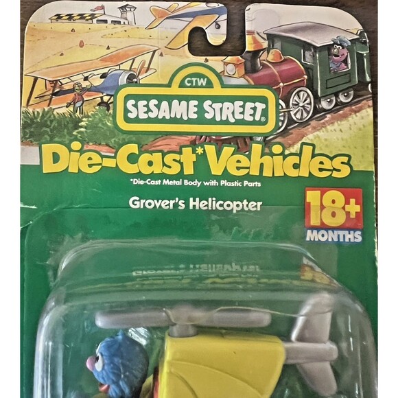 Vintage 1998 Sesame Street Grover's Diecast Helicopter Fisher Price - Picture 3 of 9